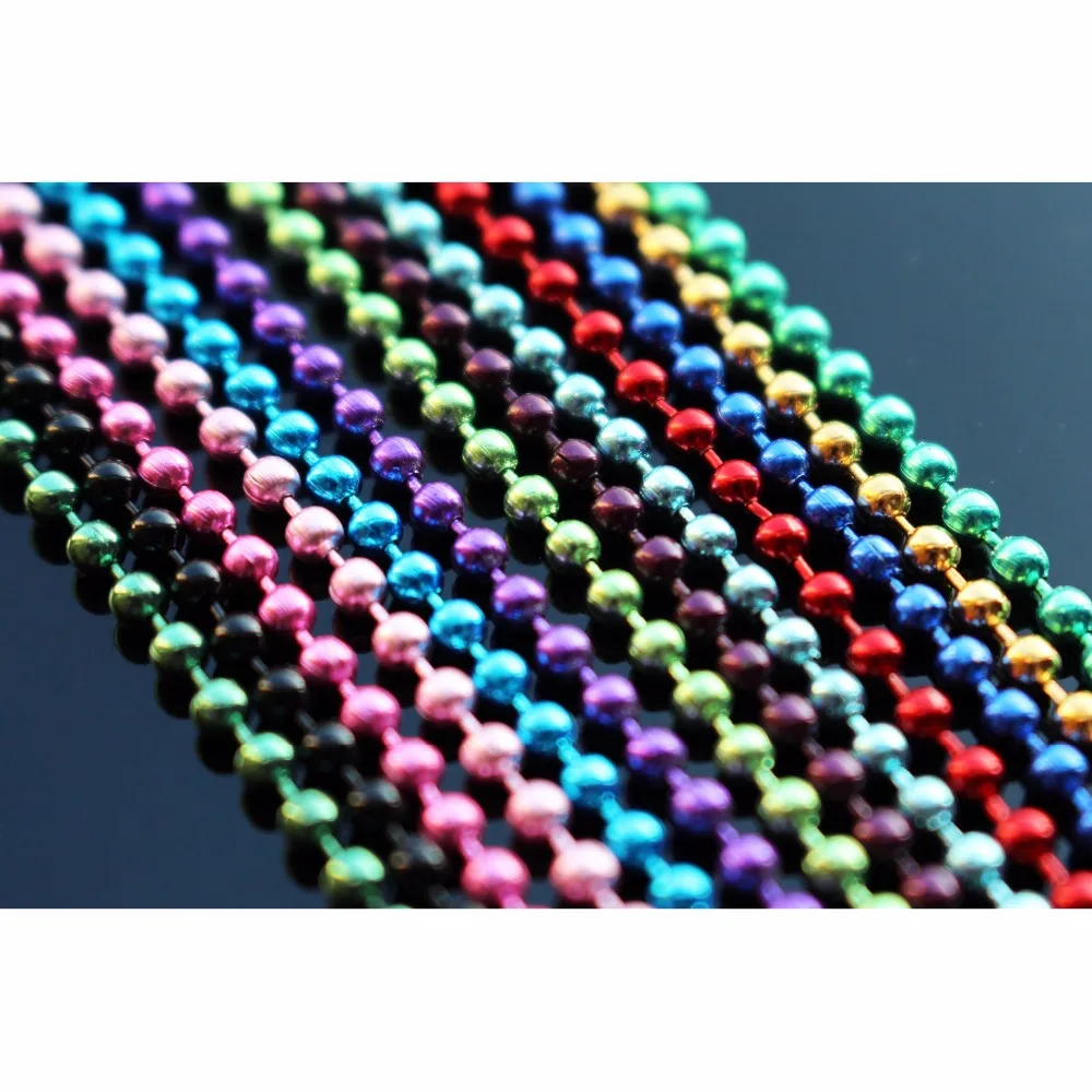 Tigofly 2m Electroplating Colors Fly Tying Steel Bead Chain 2.5mm Eyes