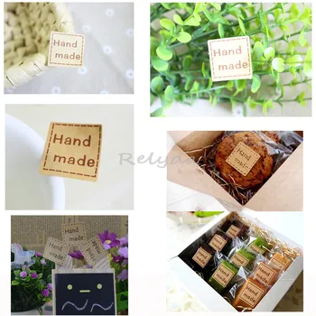

200pcs Free shipping custom bakery cake cookie candy gift hand made kraft label envelope seal stickers self adhesive tag 25*25mm