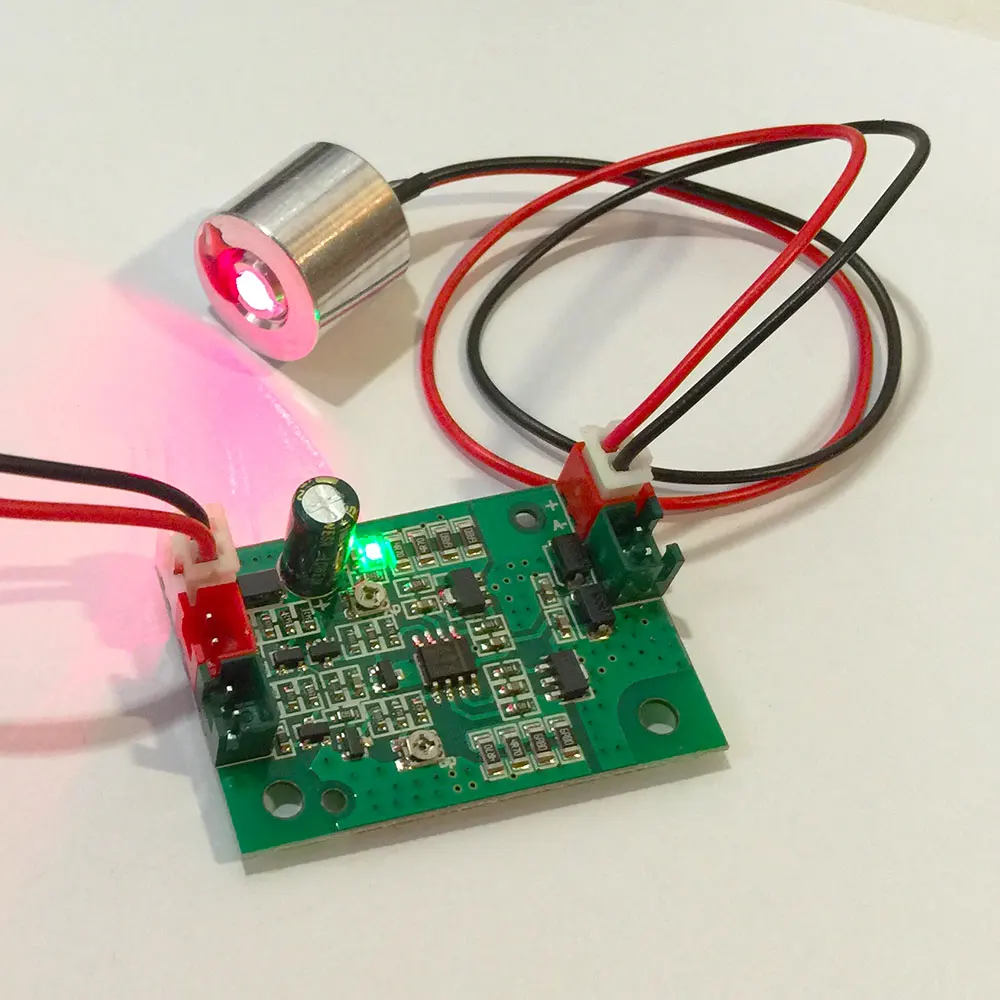 100 нм МВт диодный красный лазерный модуль+ Бесплатный лазерный драйвер платы(DC5V вход, 808nm/532nm и 650nm+ ttl