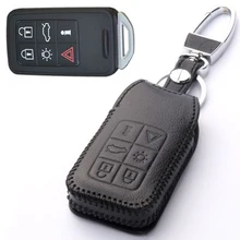 

New 6 Buttons PU Leather Remote Keychain Holder Case Cover For Volvo Series B