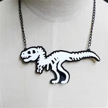 Fashion Jewelry Custom Women Acrylic White Dinosaurs Pendant Necklace Sweater Link Chain Trendy Animal Necklaces Fashion Jewelry Custom Women Acrylic White Dinosaurs Pendant Necklace Sweater Link Chain Trendy Animal Necklaces