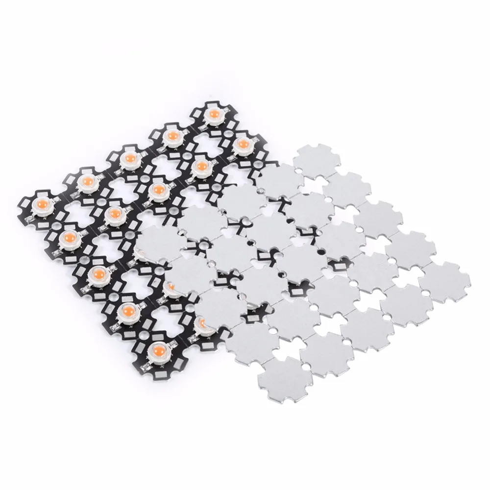 25Pcs Pack 3W Full Spectrum LED Chip Grow Light 380nm 840nm Wavelength Led Plant Grow Lamp