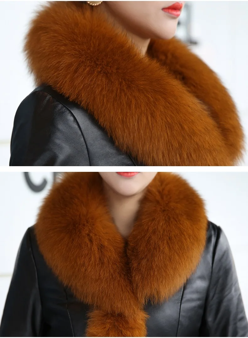 YAGENZ модные женские туфли кожаная куртка высокого качества из искусственного лисьего меха воротник Большие размеры пальто зимнее пальто