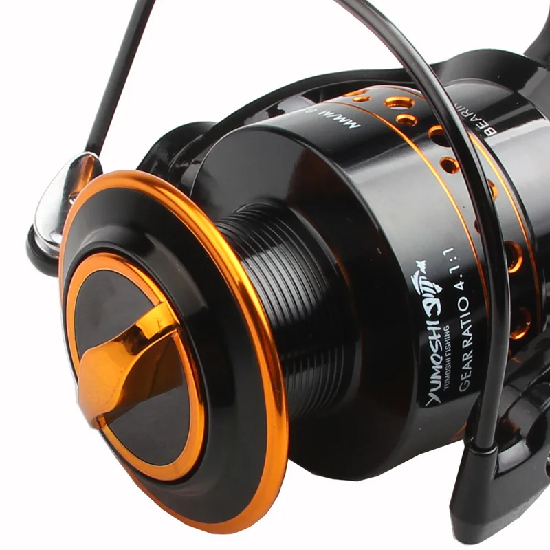 AD2000 - 9000 Series Metal Spool Spinning Reel 12BB + 1 Bearing Balls Boat Rock  Fishing Reel Pesca Wheel Without Gap RL49-0010-04