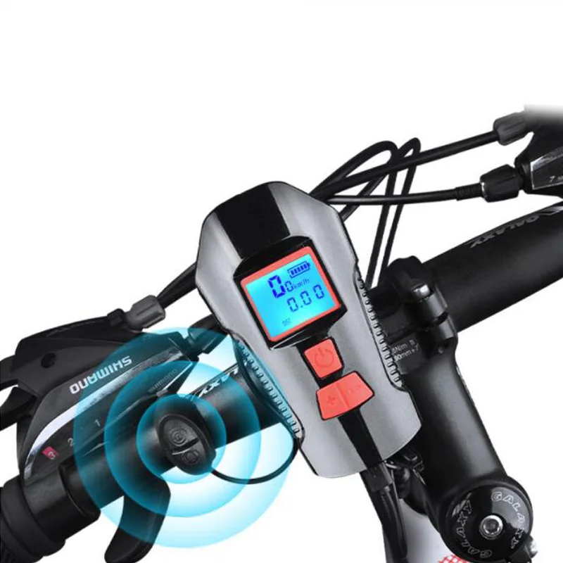 

4 Mode USB Bicycle Light Lamp & Bike Computer 6 Mode Horn Flashlight Cycle Bike Speedometer Led Front Lights Cycling Headlight