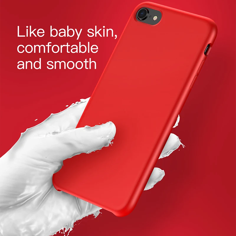 Funda de teléfono de silicona líquida Baseus 8 para iPhone 7 Plus Capinhas Funda Original de lujo para iPhone 8 Funda para teléfono