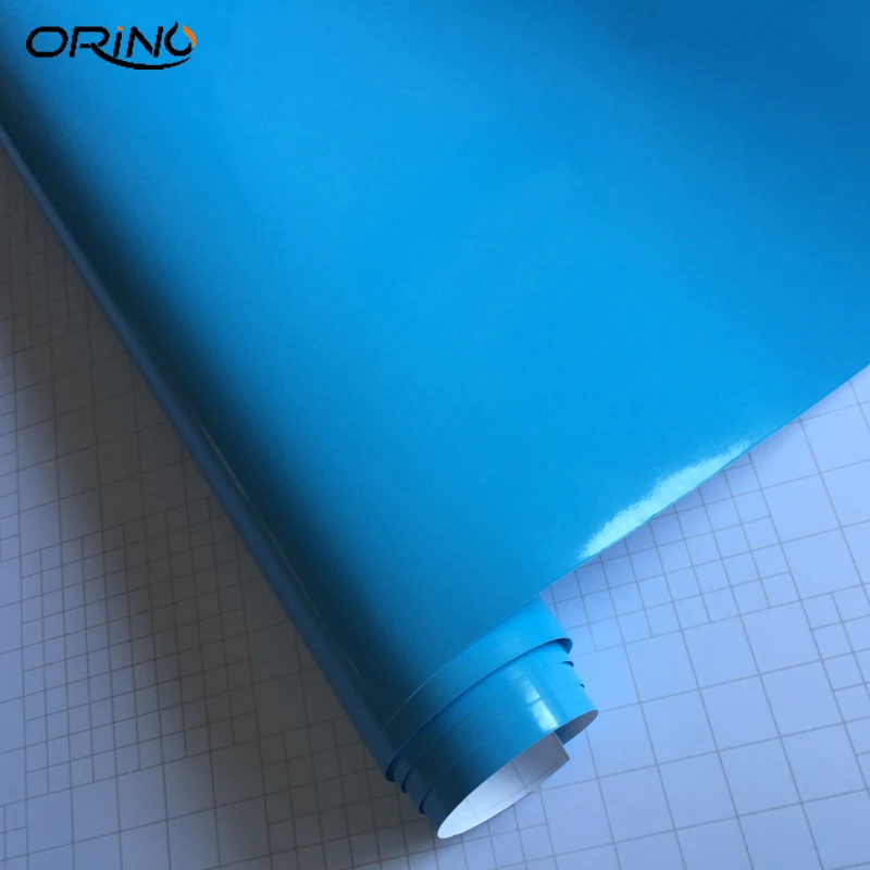 Light Blue Glossy Vinyl Film Wrap-1