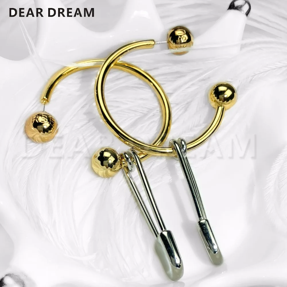 

Gender Pin Circle Two-Color Drop Earrings Fashion Vintage 2019 Simple New Design Female Fashion Wedding Jewelry