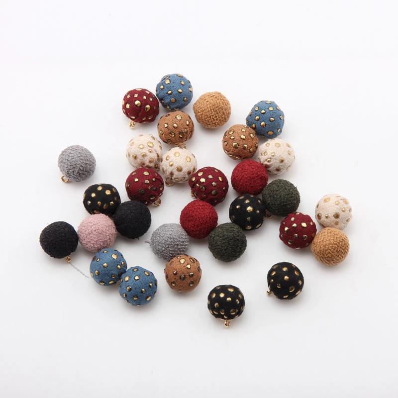 Abalorios 12 Uds. Un paquete del mismo 15mm cuentas redondas de pelusa pendiente DIY collar bolso accesorio para ropa cuentas coloridas|diy earrings|accessories beadsbeads diy - AliExpress