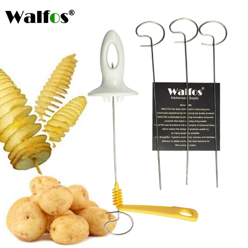 

WALFOS 1pc 3 string Rotate Potato Slicer Stainless Steel +Plastic Twisted Potato Slice Cutter Spiral DIY Manual Creative