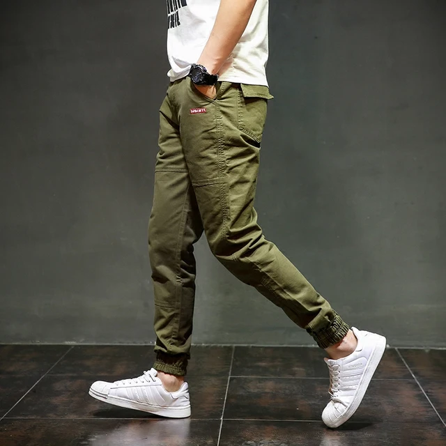 Army Green Color Fashion Streetwear Mens Jeans Jogger Pants Brand ...