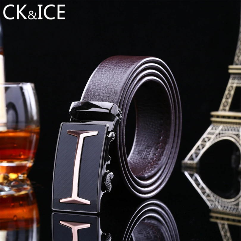 CK&ICE Genuiner Leather Belts For Men Metal Automatic Buckle Men Belt