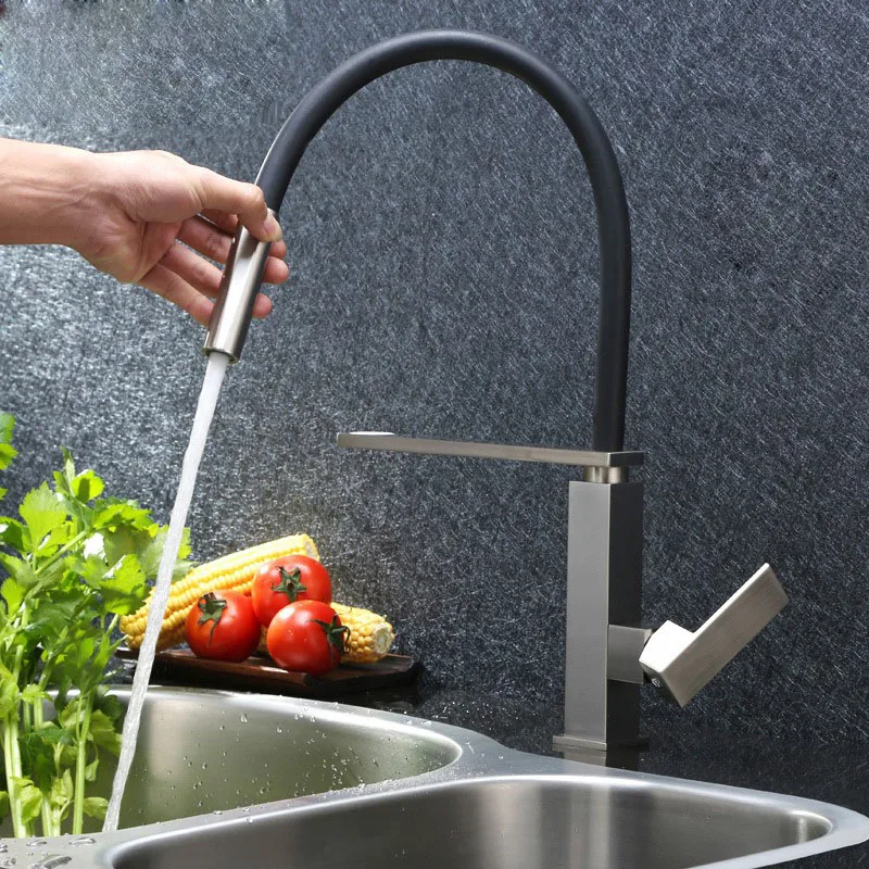  Fapully kitchen Taps Mixer 360 Degree Swivel 100% Solid Brass Single Handle Mixer Sink Faucets Brus - 32819910188