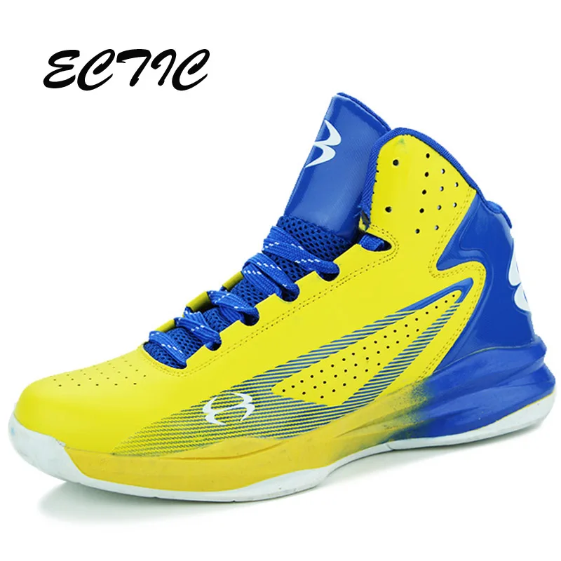 

2018 Retro Boy Men Shoes Brand Basketball Shoe Children Sneakers Yellow Basketball Boots Breathable Leather Shoes Sport Trianers