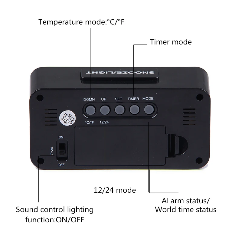  LED Alarm Clock Digital Table Clocks Student Clock With Week Snooze Thermometer Electronic Calendar