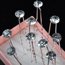 10 шт щепка свадебные шпильки для свадебной прически ясно заколка со стразами клипы Для женщин модные украшения для волос клип Инструмент