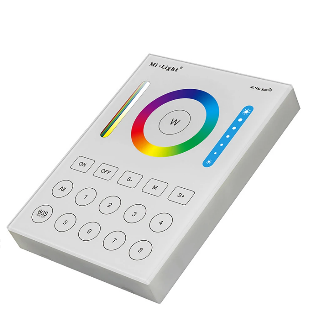 MIlight B8 8-Zone Smart Panel Remote Controller 3V(2*AAA Battery) 30A Wireless 2.4GHz LED Bulb Controller