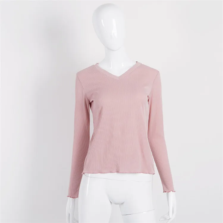 autumn women T shirt long sleeve photos by cellphone