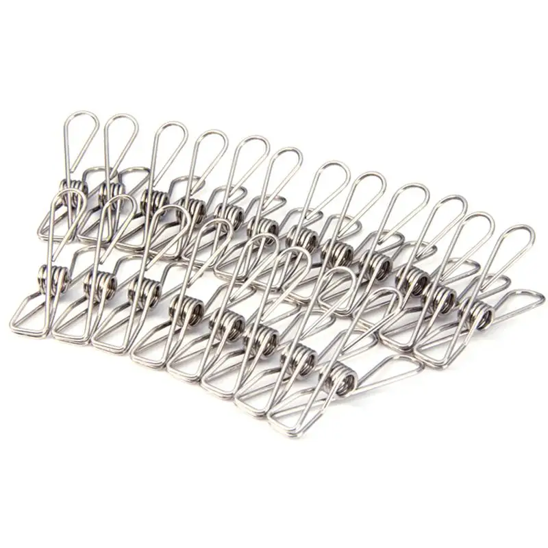 

10pcs Stainless Steel Clothes Pegs Metal Clips Socks Clips Clothes Pins Multifunctional Clothing Blanket Clamps