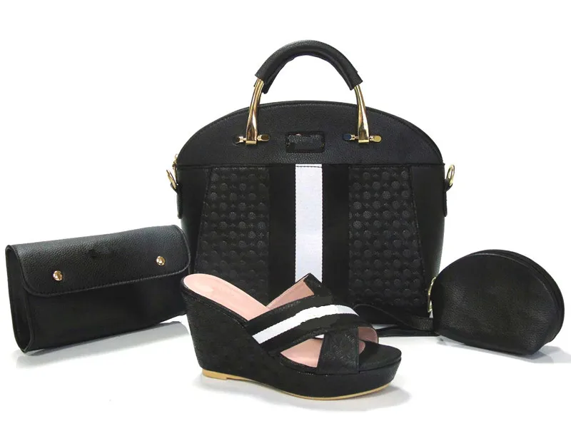 

High quality italian shoe with matching bag set decorated with diamond the most popular african women shoe and bag lady shoe26