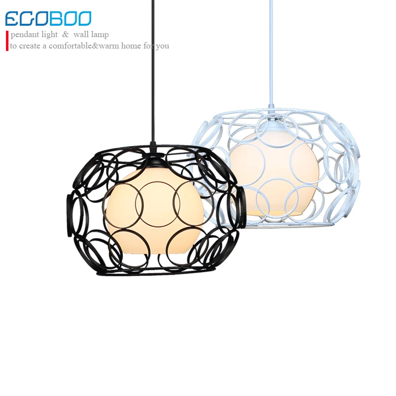 New Retro Iron and Glass Pendant Lights Loft Vintage Lamp Restaurant Bedroom Living Room E27  Pendant Lamp Hanging Light Fixture