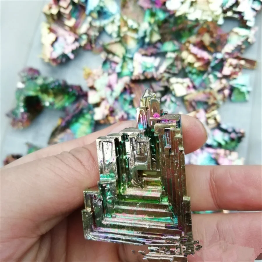 

Bismuth Metal 30g-340g Natural Mineral Ore Metal Crystal, Color Metal Crystal Collection Specimen Decoration Gift