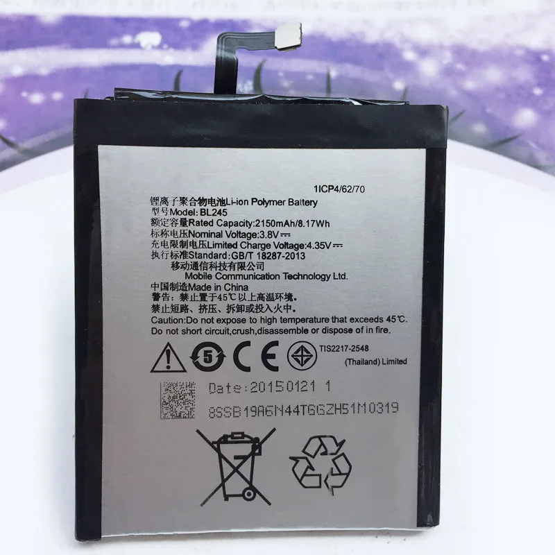 

FOR Lenovo S60 S60-T S60-W BL245 Battery Rechargeable Li-ion Built-in Mobile Phone Lithium Polymer Batteries 2150mAh