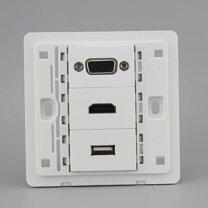 Female To Female VGA+HDMI+USB2.0 Wall outlet pic 3