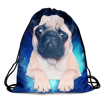 

Lovely 3D Printed Unisex Backpacks bags Drawstring Rucksacks big Capacity Schoolbag for Young men & Women(Blue and black)