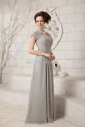 Индивидуальный заказ вечернее платье vestido de noiva 2018 новый сексуальный кружева Расшитое бусинами с короткими рукавами длинное шифоновое Мать