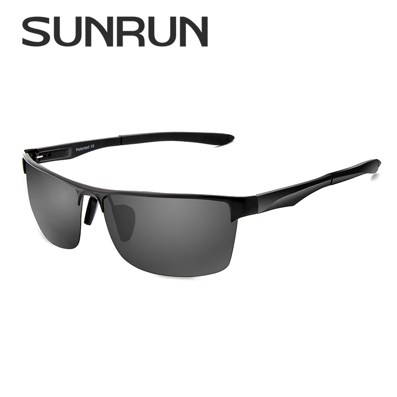 SUNRUN Vintage Polarized Sunglasses Men Aluminum Magnesium Sun Glasses