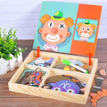 

Baby Early Learning Magnetic Wooden Puzzle Toys Development Board Fight Educational Toy Drawing Kids Intelligence Toy