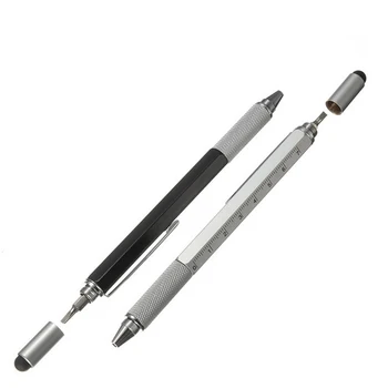 

1 Pcs/lot Tool Ballpoint Pen Screwdriver Ruler Spirit Level With A Top And Scale Multifunction 6 In 1 Ball Pen