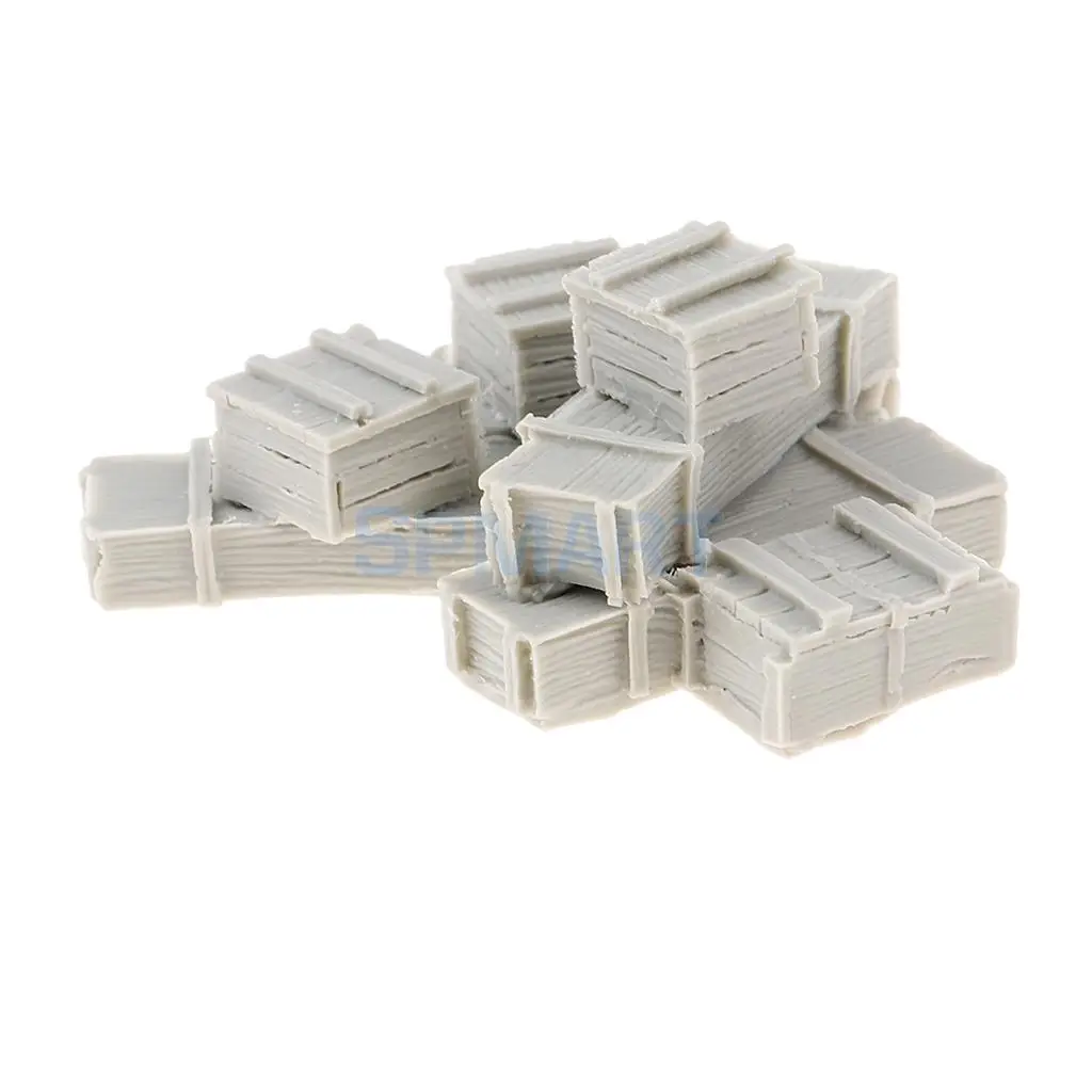 1/35 Resin Figure Kit 8 Crates Miniature War Game WWII Scenery Box Unpainted Soldier Accessory Layout Children Boys Toys