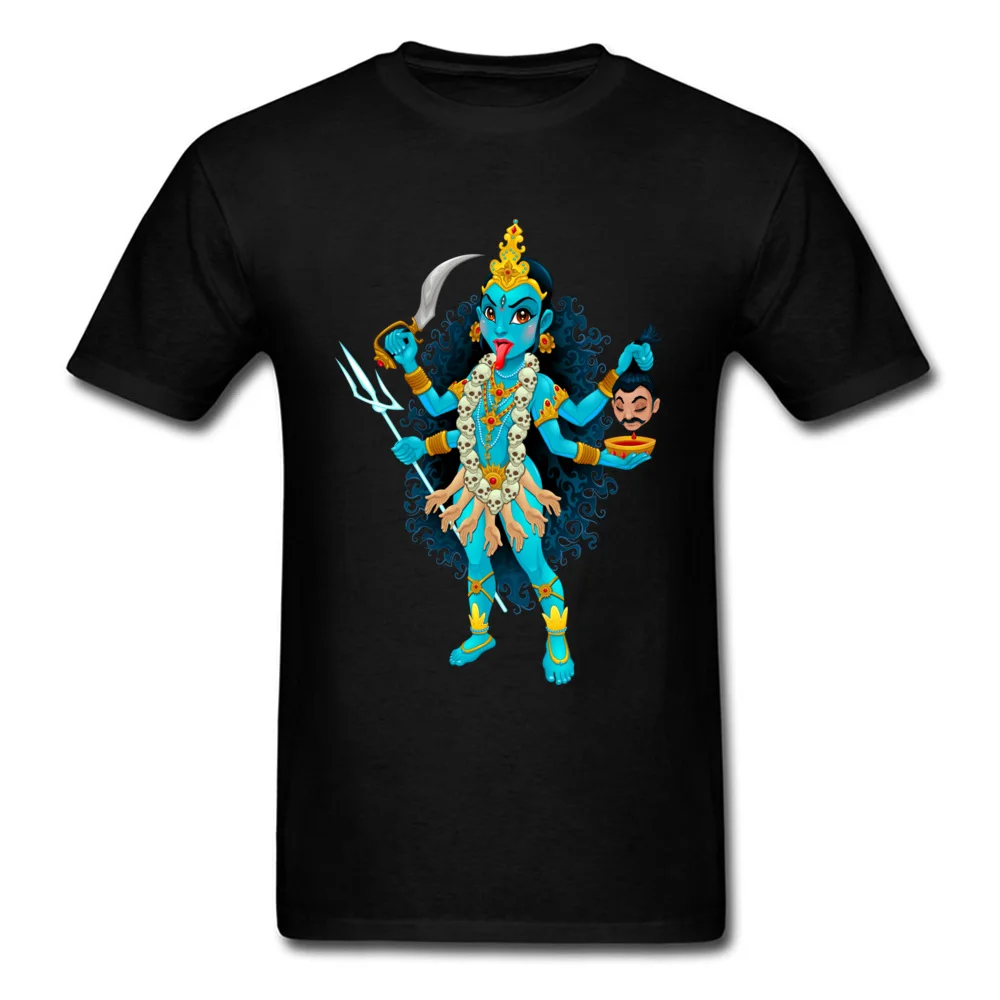 Crazy T Shirts Prevalent Crew Neck Kali goddess 100% Cotton Fabric Male T Shirt Customized Short Sleeve Tops Shirt Kali goddess black