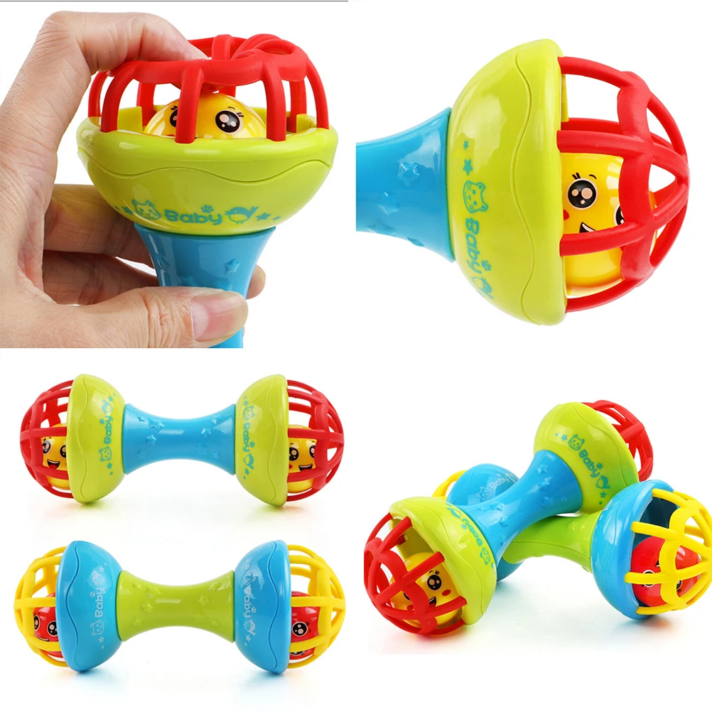 Dumbells Shape Baby Toy Rattles Bell Shaking Early Intelligence Development Toys