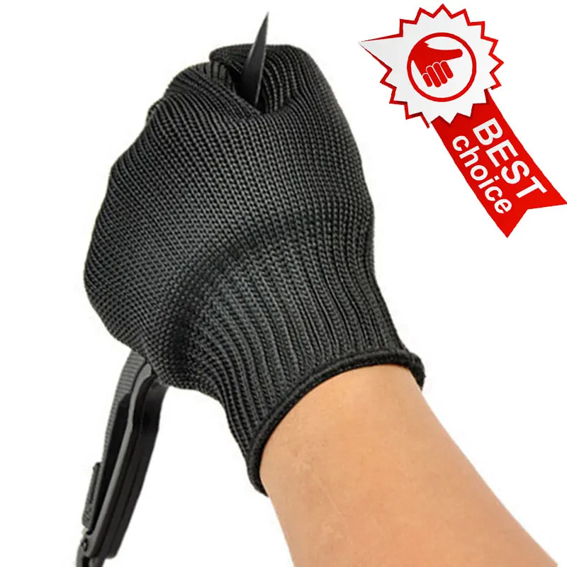 

Nmsafety New Arrival Work Gloves 1 Pair Black Anti-cutting Stainless Gloves Luva De Trabalho