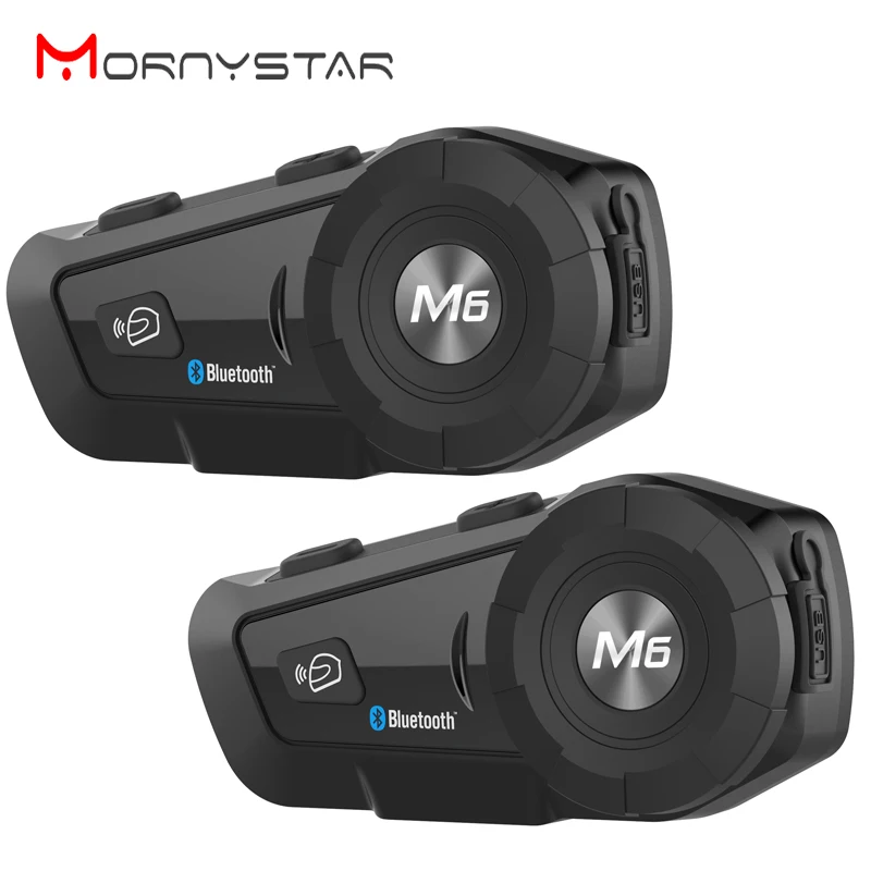Bluetooth гарнитура для мотоциклетного шлема M6 Plus водонепроницаемая с FM радио|interphone