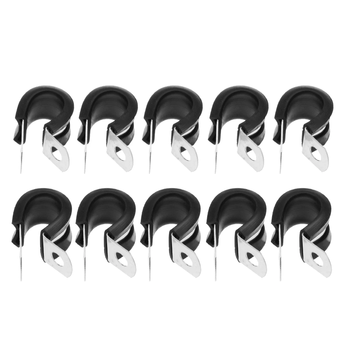 10Pcs 13mm P Clips Rubber Coated Stainless Steel Clamp Tube Pipe Cable Mounting Bracket Clips Fastener