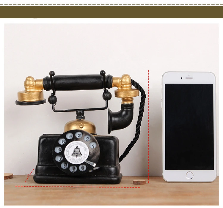 VILEAD 17 см Смола Американский промышленный стиль телефон фигурка ретро-модель телефон орнамент ручной работы украшения Hogar подарки
