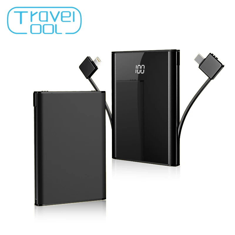 

Travelcool 8000mAh Pover Bank Mobile Power Supply Power Bank PD Quick Charge Powerbank External Battery Power Bank with Cable