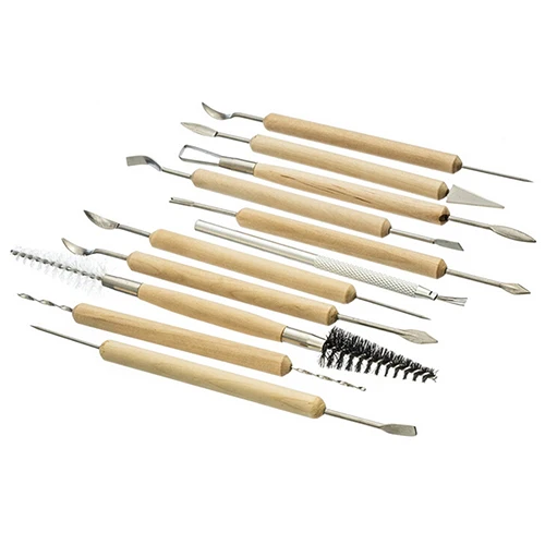 

Hot item! 11 Pieces Wooden Clay Cleaning Carving Shaping Tool Sets for Pottery Sculpture