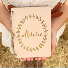 Пользовательские советы книга Laurel wreath Свадебные его ее деревянными обет книги его и ее обеты Тетрадь набор люкс подарок душа