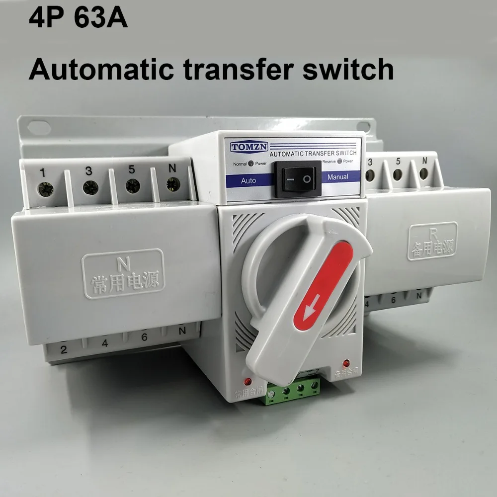 Автоматический переключатель передачи 4P 63A 380V MCB type Dual Power|switch start|switch flatswitch relay | АлиЭкспресс