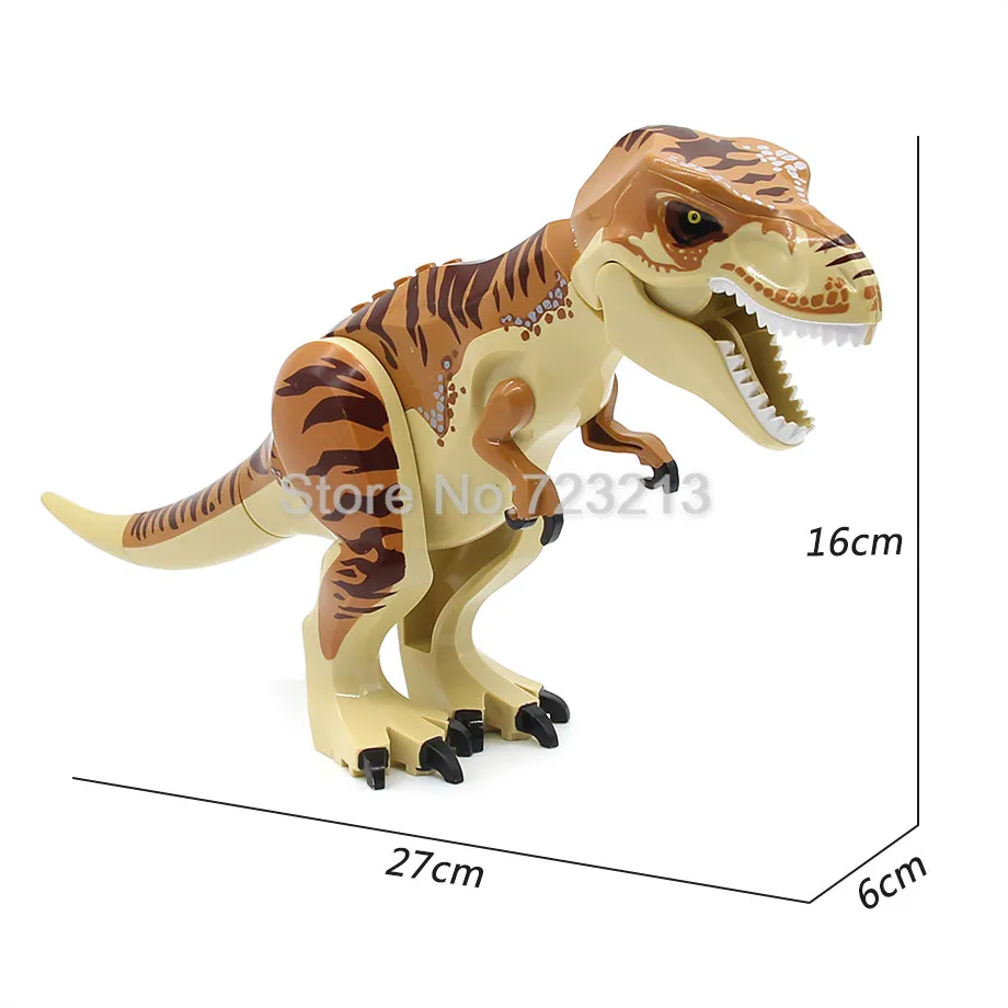 T Rex Юрский Мир динозавров полярный медведь карнотаурус индомус Рекс T-Rex строительные блоки наборы моделей детские развивающие игрушки для детей - Цвет: T Rex