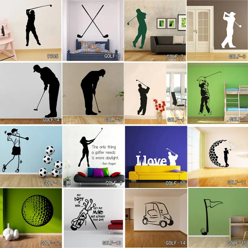 Playing Golf Vinyl Wall Stickers Vinyl Decals Living Room Wall Art Mural Modern Style Interior Design Home Decor