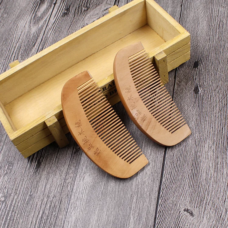 

TI93 Small peach wood comb Anti-static portable makeup small comb month comb