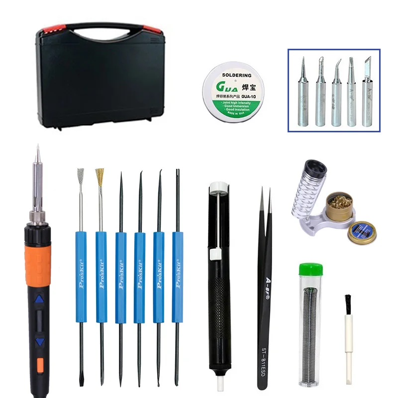 hot air station A-BF GT90E 90W Digital LCD Electric Soldering Iron Kit Temperature Adjustable 220V Soldering Iron Tips Soldering Iron Stand soldering irons & stations Welding Equipment