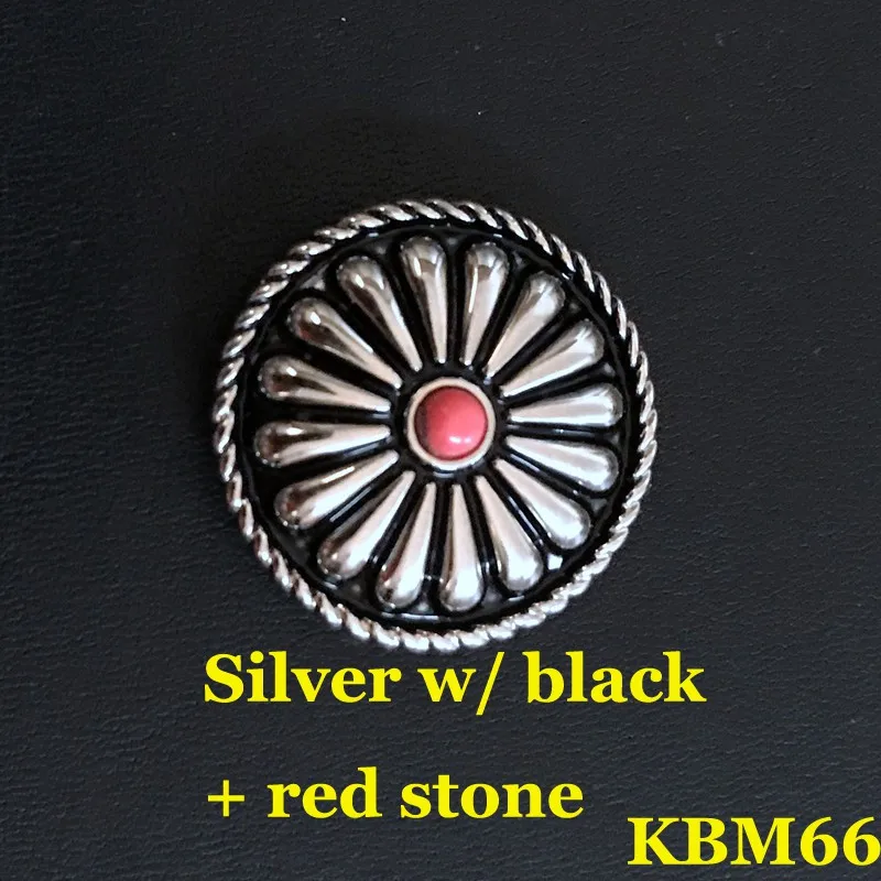 KBM66) 10 шт. 1-1/16 ''(26,6 мм) Jumbo Concho Western Equestrian Tack Concho отвертка кожевенное ремесло серебро - Цвет: Red Stone