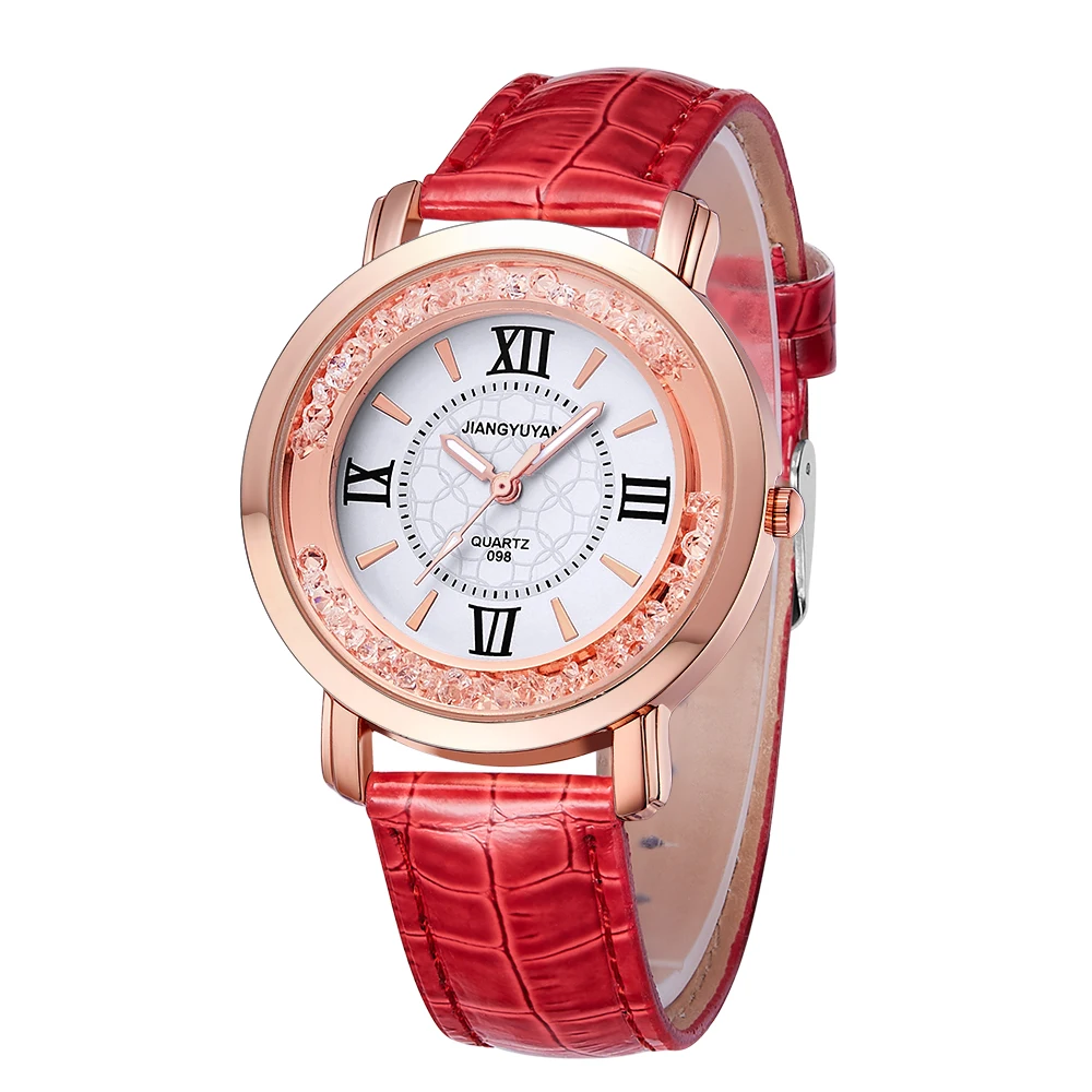 

Diamond Watch Leather Ladies Montre Femme Vintage Women Watches Quartz Watch Fashion Luxury Brand Wrist Red Reloj Mujer Uhren
